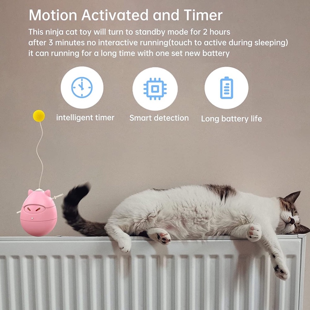 Automatic Interactive Touch Motion Activated Ninja Timing Rotating Ball Cat Toy - Picture 4 of 9